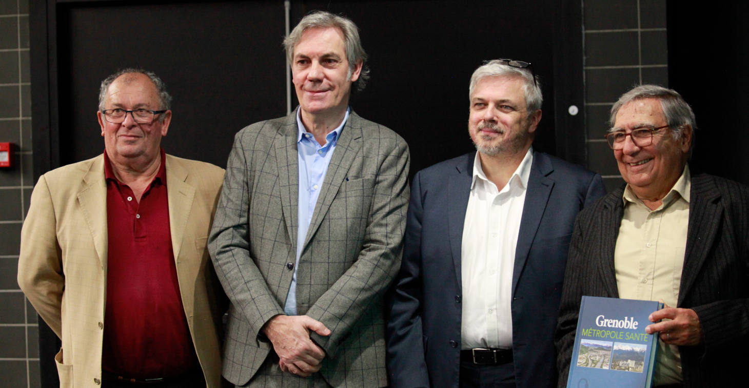 Lancement du livre Grenoble Métropole Santé -  De gauche à droite : J.F. LEBAS, P. MORAND, M. SEVE, J.J. SOTTO
